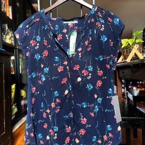 Daniel Rainn Navy Floral Blouse